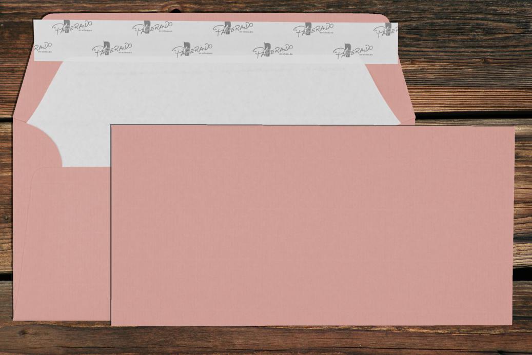 Briefhüllen mit Seidenfutter DL 110x220 mm Haftklebend Rose gerippt 100 g/qm